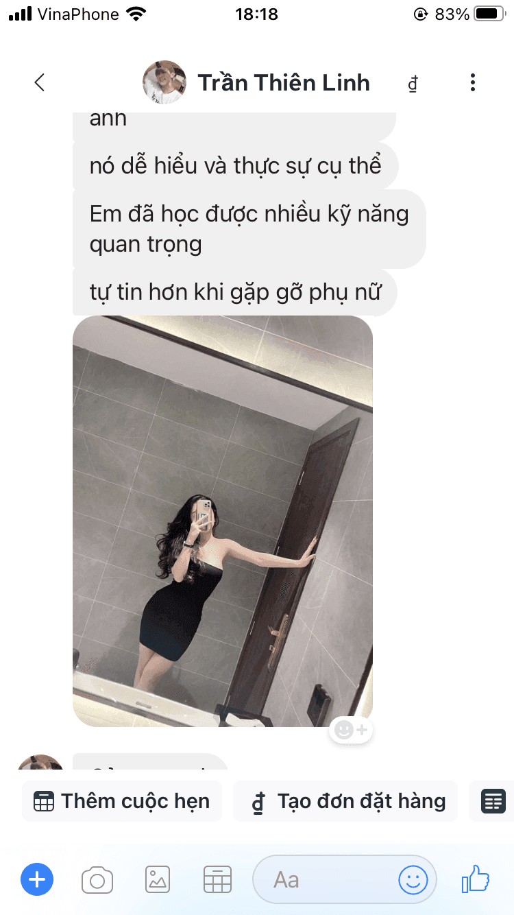 Tin nhắn feedback học viên